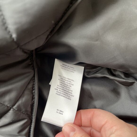 Lauren Ralph Quilted Puffer Vest Womens Medium Black Crest Crown Equestrian Snap - Picture 4 of 7